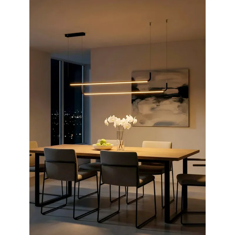 kelvo® LINARIA KLV-101-0258 Κρεμαστό Φωτιστικό Οροφής LED 72W 7200lm 180° AC 220-240V IP20 Ρυθμιζόμενο Λευκό CCT με Χειριστήριο από 2700K έως 6000K Dimmable - Lumileds SMD Chip - Μαύρο Ματ - Μ130 x Π4 x Υ25cm - 3 Χρόνια Εγγύηση