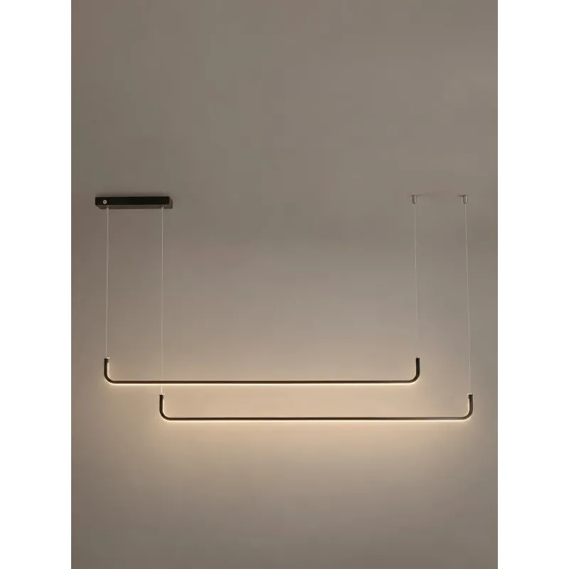 kelvo® LINARIA KLV-101-0258 Κρεμαστό Φωτιστικό Οροφής LED 72W 7200lm 180° AC 220-240V IP20 Ρυθμιζόμενο Λευκό CCT με Χειριστήριο από 2700K έως 6000K Dimmable - Lumileds SMD Chip - Μαύρο Ματ - Μ130 x Π4 x Υ25cm - 3 Χρόνια Εγγύηση