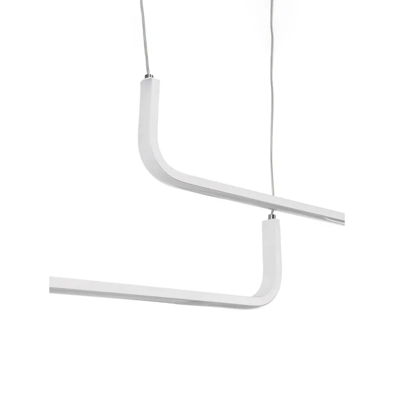 kelvo® LINARIA KLV-101-0259 Κρεμαστό Φωτιστικό Οροφής LED 72W 7200lm 180° AC 220-240V IP20 Ρυθμιζόμενο Λευκό CCT με Χειριστήριο από 2700K έως 6000K Dimmable - Lumileds SMD Chip - Λευκό Ματ - Μ130 x Π4 x Υ25cm - 3 Χρόνια Εγγύηση