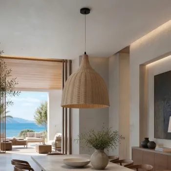 kelvo® BAHAMAS KLV-102-0002 Κρεμαστό Φωτιστικό Οροφής για Λάμπα με Ντουί E27 AC 220-240V IP20 - Μπεζ - Μ45 x Π45 x Υ47cm