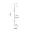 kelvo® CORDELIA KLV-102-0005 Επιδαπέδιο Φωτιστικό για Λάμπα με Ντουί 1 x E27 AC 220-240V IP20 - Μαύρο Ματ & Λευκό - Μ30 x Π34 x Υ180cm
