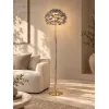 GLOBOSTAR® ALES 204-0309 Μοντέρνο Επιδαπέδιο Φωτιστικό με Ντουί 1 x E27 AC 220-240V IP20 -Γκρί & Χρυσό - Μ40 x Π40 x Υ150cm