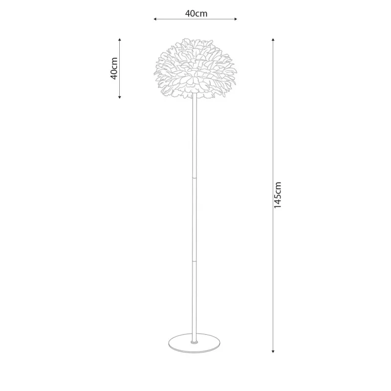 GLOBOSTAR® ALES 204-0309 Μοντέρνο Επιδαπέδιο Φωτιστικό με Ντουί 1 x E27 AC 220-240V IP20 -Γκρί & Χρυσό - Μ40 x Π40 x Υ150cm