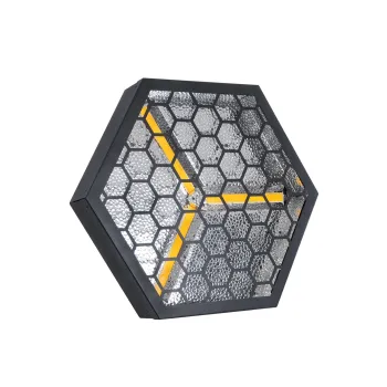 GloboStar® 51201 HALO HEXA Επαγγελματικό Φωτιστικό Ειδικών Εφέ DIGITAL MATRIX PIXEL & Blinder - 3 x 80W LED COB Chips Ultra Gold Warm White 2200K & 30 x 0.5W LED SMD5050 Chips RGB - AC 220V-240V DMX512 Display on Body - Μαύρο - Μ38 x Π38 x Υ22cm -