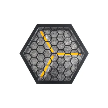 GloboStar® 51201 HALO HEXA Επαγγελματικό Φωτιστικό Ειδικών Εφέ DIGITAL MATRIX PIXEL & Blinder - 3 x 80W LED COB Chips Ultra Gold Warm White 2200K & 30 x 0.5W LED SMD5050 Chips RGB - AC 220V-240V DMX512 Display on Body - Μαύρο - Μ38 x Π38 x Υ22cm -