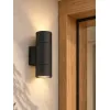 GLOBOSTAR® WALLY 77877 Μοντέρνο Φωτιστικό Τοίχου - Απλίκα με Ντουί 2 x GU10 AC 220-240V Αδιάβροχο IP65 - Μαύρο Ματ - Μ6.5 x Π9 x Υ18cm