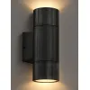 GLOBOSTAR® WALLY 77877 Μοντέρνο Φωτιστικό Τοίχου - Απλίκα με Ντουί 2 x GU10 AC 220-240V Αδιάβροχο IP65 - Μαύρο Ματ - Μ6.5 x Π9 x Υ18cm