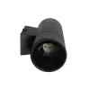 GLOBOSTAR® WALLY 77877 Μοντέρνο Φωτιστικό Τοίχου - Απλίκα με Ντουί 2 x GU10 AC 220-240V Αδιάβροχο IP65 - Μαύρο Ματ - Μ6.5 x Π9 x Υ18cm