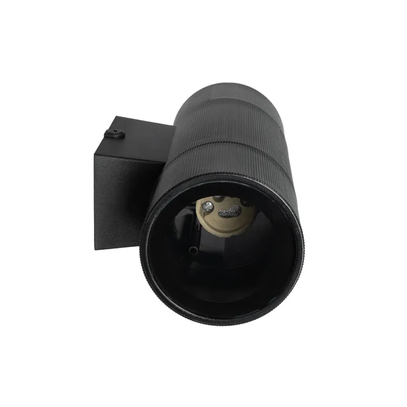 GLOBOSTAR® WALLY 77877 Μοντέρνο Φωτιστικό Τοίχου - Απλίκα με Ντουί 2 x GU10 AC 220-240V Αδιάβροχο IP65 - Μαύρο Ματ - Μ6.5 x Π9 x Υ18cm