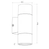 GLOBOSTAR® WALLY 77877 Μοντέρνο Φωτιστικό Τοίχου - Απλίκα με Ντουί 2 x GU10 AC 220-240V Αδιάβροχο IP65 - Μαύρο Ματ - Μ6.5 x Π9 x Υ18cm