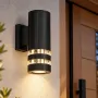 GLOBOSTAR® ORION 77886 Μοντέρνο Φωτιστικό Τοίχου - Απλίκα με Ντουί 1 x GU10 AC 220-240V Αδιάβροχο IP65 - Μαύρο Ματ - Μ9 x Π15.5 x Υ22cm