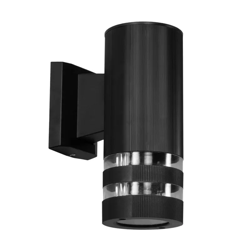 GLOBOSTAR® ORION 77886 Μοντέρνο Φωτιστικό Τοίχου - Απλίκα με Ντουί 1 x GU10 AC 220-240V Αδιάβροχο IP65 - Μαύρο Ματ - Μ9 x Π15.5 x Υ22cm