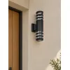 GLOBOSTAR® ORION 77887 Μοντέρνο Φωτιστικό Τοίχου - Απλίκα με Ντουί 2 x GU10 AC 220-240V Αδιάβροχο IP65 - Μαύρο Ματ - Μ9 x Π15 x Υ35.5cm