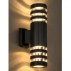 GLOBOSTAR® ORION 77887 Μοντέρνο Φωτιστικό Τοίχου - Απλίκα με Ντουί 2 x GU10 AC 220-240V Αδιάβροχο IP65 - Μαύρο Ματ - Μ9 x Π15 x Υ35.5cm