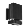 GLOBOSTAR® QUATRO 77896 Μοντέρνο Φωτιστικό Τοίχου - Απλίκα με Ντουί 1 x GU10 AC 220-240V Αδιάβροχο IP65 - Μαύρο Ματ - Μ11 x Π13 x Υ17.5cm