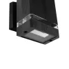 GLOBOSTAR® QUATRO 77896 Μοντέρνο Φωτιστικό Τοίχου - Απλίκα με Ντουί 1 x GU10 AC 220-240V Αδιάβροχο IP65 - Μαύρο Ματ - Μ11 x Π13 x Υ17.5cm