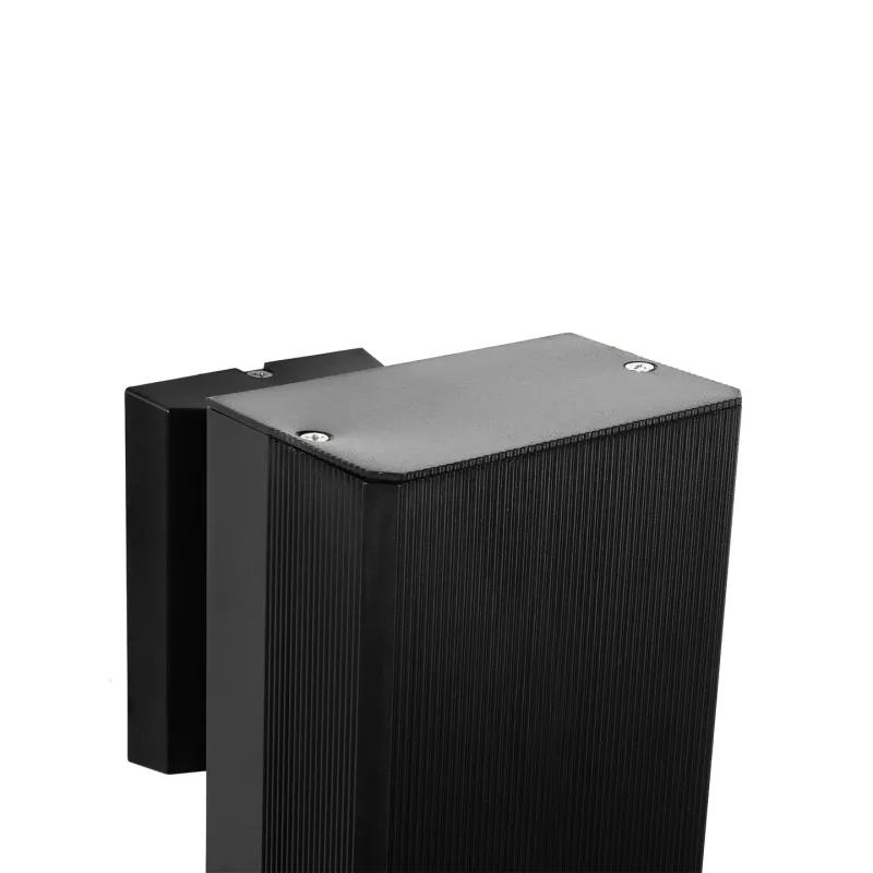 GLOBOSTAR® QUATRO 77896 Μοντέρνο Φωτιστικό Τοίχου - Απλίκα με Ντουί 1 x GU10 AC 220-240V Αδιάβροχο IP65 - Μαύρο Ματ - Μ11 x Π13 x Υ17.5cm