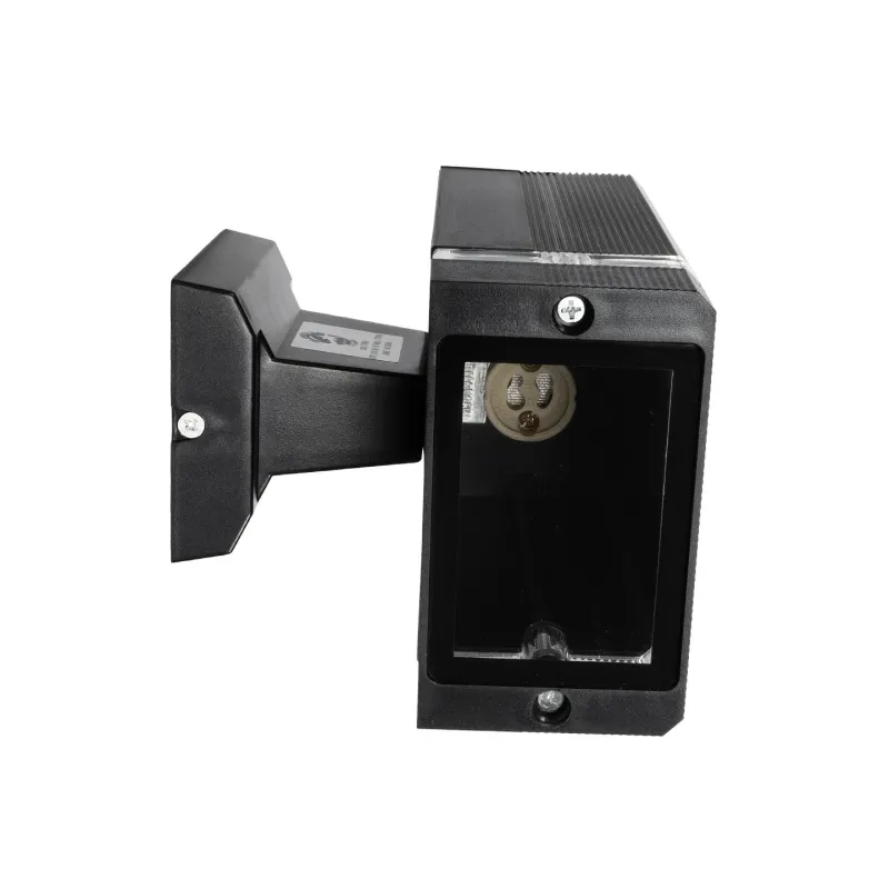 GLOBOSTAR® QUATRO 77896 Μοντέρνο Φωτιστικό Τοίχου - Απλίκα με Ντουί 1 x GU10 AC 220-240V Αδιάβροχο IP65 - Μαύρο Ματ - Μ11 x Π13 x Υ17.5cm