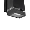GLOBOSTAR® QUATRO 77897 Μοντέρνο Φωτιστικό Τοίχου - Απλίκα με Ντουί 2 x GU10 AC 220-240V Αδιάβροχο IP65 - Μαύρο Ματ - Μ11 x Π13 x Υ21.5cm