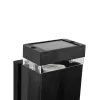 GLOBOSTAR® QUATRO 77897 Μοντέρνο Φωτιστικό Τοίχου - Απλίκα με Ντουί 2 x GU10 AC 220-240V Αδιάβροχο IP65 - Μαύρο Ματ - Μ11 x Π13 x Υ21.5cm