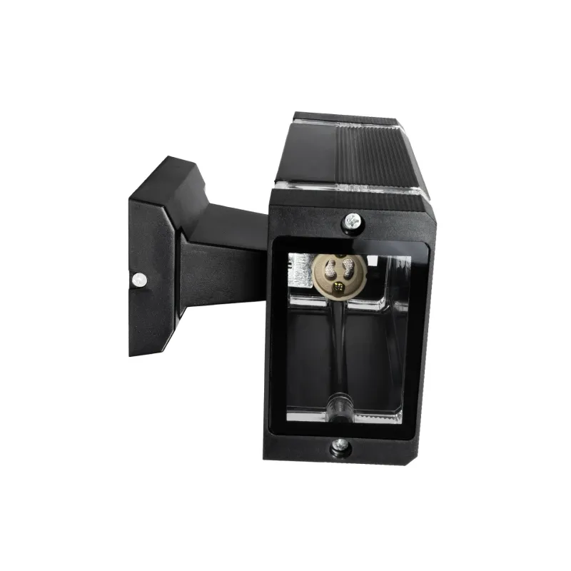 GLOBOSTAR® QUATRO 77897 Μοντέρνο Φωτιστικό Τοίχου - Απλίκα με Ντουί 2 x GU10 AC 220-240V Αδιάβροχο IP65 - Μαύρο Ματ - Μ11 x Π13 x Υ21.5cm