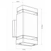 GLOBOSTAR® QUATRO 77897 Μοντέρνο Φωτιστικό Τοίχου - Απλίκα με Ντουί 2 x GU10 AC 220-240V Αδιάβροχο IP65 - Μαύρο Ματ - Μ11 x Π13 x Υ21.5cm