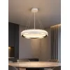 GLOBOSTAR® LOTUS GLB-101-0100 Μοντέρνο Κρεμαστό Φωτιστικό Οροφής LED 72W 7200lm 120° AC 220-240V IP20 Ρυθμιζόμενο Λευκό CCT με Χειριστήριο από 2700K έως 6000K Dimmable - Lumileds SMD Chip - Λευκό & Μαύρο Ματ - Μ50 x Π50 x Υ9.5cm - 3 Χρόνια Εγγύηση