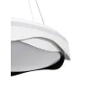 GLOBOSTAR® LOTUS GLB-101-0100 Μοντέρνο Κρεμαστό Φωτιστικό Οροφής LED 72W 7200lm 120° AC 220-240V IP20 Ρυθμιζόμενο Λευκό CCT με Χειριστήριο από 2700K έως 6000K Dimmable - Lumileds SMD Chip - Λευκό & Μαύρο Ματ - Μ50 x Π50 x Υ9.5cm - 3 Χρόνια Εγγύηση