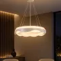 GLOBOSTAR® LOTUS GLB-101-0101 Μοντέρνο Κρεμαστό Φωτιστικό Οροφής LED 72W 7200lm 120° AC 220-240V IP20 Ρυθμιζόμενο Λευκό CCT με Χειριστήριο από 2700K έως 6000K Dimmable - Lumileds SMD Chip - Λευκό Ματ - Μ50 x Π50 x Υ9.5cm - 3 Χρόνια Εγγύηση