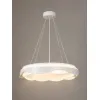 GLOBOSTAR® LOTUS GLB-101-0101 Μοντέρνο Κρεμαστό Φωτιστικό Οροφής LED 72W 7200lm 120° AC 220-240V IP20 Ρυθμιζόμενο Λευκό CCT με Χειριστήριο από 2700K έως 6000K Dimmable - Lumileds SMD Chip - Λευκό Ματ - Μ50 x Π50 x Υ9.5cm - 3 Χρόνια Εγγύηση