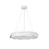 GLOBOSTAR® LOTUS GLB-101-0101 Μοντέρνο Κρεμαστό Φωτιστικό Οροφής LED 72W 7200lm 120° AC 220-240V IP20 Ρυθμιζόμενο Λευκό CCT με Χειριστήριο από 2700K έως 6000K Dimmable - Lumileds SMD Chip - Λευκό Ματ - Μ50 x Π50 x Υ9.5cm - 3 Χρόνια Εγγύηση