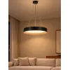 kelvo® RONDO KLV-101-0587 Κρεμαστό Φωτιστικό Οροφής LED 36W 3600lm 120° AC 220-240V IP20 Ρυθμιζόμενο Λευκό CCT με Διακόπτη στο Driver 2700K/4500K/6000K Triac Dimmable - Lumileds SMD Chip & ENEC/TÜV Driver - Μαύρο Ματ & Εφέ Ξύλου - Μ50 x Π50 x Υ7cm