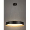 kelvo® RONDO KLV-101-0587 Κρεμαστό Φωτιστικό Οροφής LED 36W 3600lm 120° AC 220-240V IP20 Ρυθμιζόμενο Λευκό CCT με Διακόπτη στο Driver 2700K/4500K/6000K Triac Dimmable - Lumileds SMD Chip & ENEC/TÜV Driver - Μαύρο Ματ & Εφέ Ξύλου - Μ50 x Π50 x Υ7cm