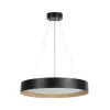 kelvo® RONDO KLV-101-0587 Κρεμαστό Φωτιστικό Οροφής LED 36W 3600lm 120° AC 220-240V IP20 Ρυθμιζόμενο Λευκό CCT με Διακόπτη στο Driver 2700K/4500K/6000K Triac Dimmable - Lumileds SMD Chip & ENEC/TÜV Driver - Μαύρο Ματ & Εφέ Ξύλου - Μ50 x Π50 x Υ7cm