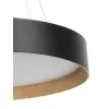 kelvo® RONDO KLV-101-0587 Κρεμαστό Φωτιστικό Οροφής LED 36W 3600lm 120° AC 220-240V IP20 Ρυθμιζόμενο Λευκό CCT με Διακόπτη στο Driver 2700K/4500K/6000K Triac Dimmable - Lumileds SMD Chip & ENEC/TÜV Driver - Μαύρο Ματ & Εφέ Ξύλου - Μ50 x Π50 x Υ7cm