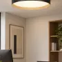 kelvo® RONDO KLV-101-0587-V2 Φωτιστικό Οροφής LED 36W 3600lm 120° AC 220-240V IP20 Ρυθμιζόμενο Λευκό CCT με Διακόπτη στο Driver 2700K/4500K/6000K Triac Dimmable - Lumileds SMD Chip & ENEC/TÜV Driver - Μαύρο Ματ & Εφέ Ξύλου - Μ50 x Π50 x Υ7cm - 5 Χ