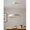 kelvo® RONDO KLV-101-0589 Κρεμαστό Φωτιστικό Οροφής LED 36W 3600lm 120° AC 220-240V IP20 Ρυθμιζόμενο Λευκό CCT με Διακόπτη στο Driver 2700K/4500K/6000K Triac Dimmable - Lumileds SMD Chip & ENEC/TÜV Driver - Λευκό Ματ & Εφέ Ξύλου - Μ50 x Π50 x Υ7cm