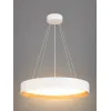 kelvo® RONDO KLV-101-0589 Κρεμαστό Φωτιστικό Οροφής LED 36W 3600lm 120° AC 220-240V IP20 Ρυθμιζόμενο Λευκό CCT με Διακόπτη στο Driver 2700K/4500K/6000K Triac Dimmable - Lumileds SMD Chip & ENEC/TÜV Driver - Λευκό Ματ & Εφέ Ξύλου - Μ50 x Π50 x Υ7cm