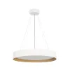 kelvo® RONDO KLV-101-0589 Κρεμαστό Φωτιστικό Οροφής LED 36W 3600lm 120° AC 220-240V IP20 Ρυθμιζόμενο Λευκό CCT με Διακόπτη στο Driver 2700K/4500K/6000K Triac Dimmable - Lumileds SMD Chip & ENEC/TÜV Driver - Λευκό Ματ & Εφέ Ξύλου - Μ50 x Π50 x Υ7cm