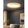 kelvo® RONDO KLV-101-0589-V2 Φωτιστικό Οροφής LED 36W 3600lm 120° AC 220-240V IP20 Ρυθμιζόμενο Λευκό CCT με Διακόπτη στο Driver 2700K/4500K/6000K Triac Dimmable - Lumileds SMD Chip & ENEC/TÜV Driver - Λευκό Ματ & Εφέ Ξύλου - Μ50 x Π50 x Υ7cm - 5 Χ