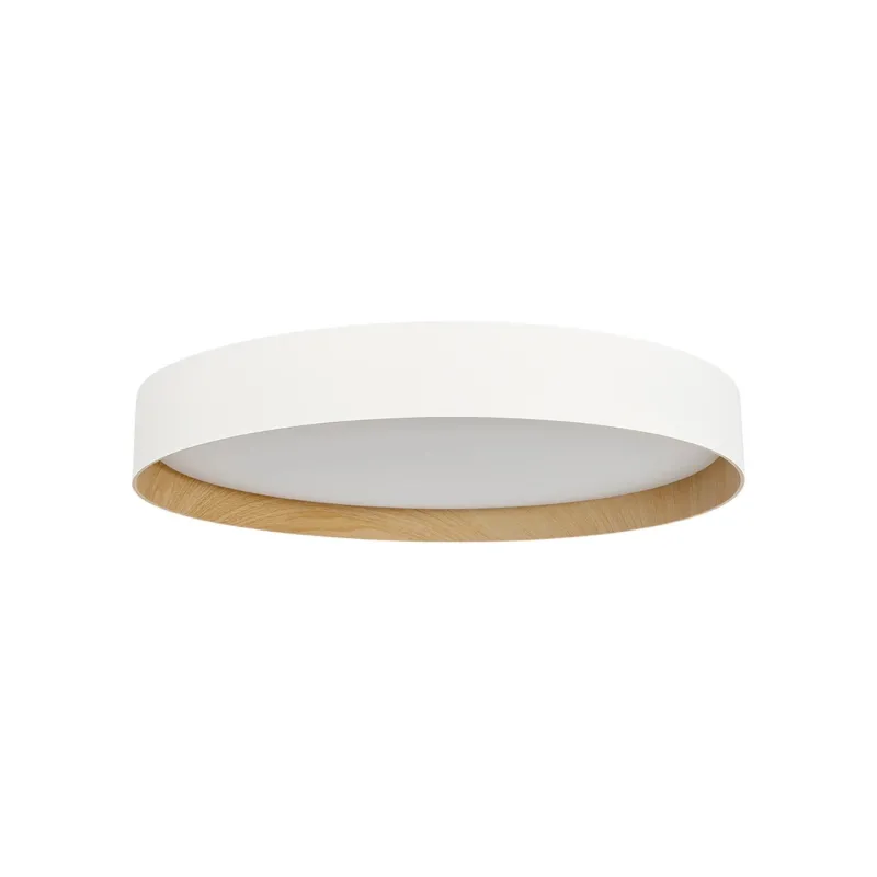 kelvo® RONDO KLV-101-0589-V2 Φωτιστικό Οροφής LED 36W 3600lm 120° AC 220-240V IP20 Ρυθμιζόμενο Λευκό CCT με Διακόπτη στο Driver 2700K/4500K/6000K Triac Dimmable - Lumileds SMD Chip & ENEC/TÜV Driver - Λευκό Ματ & Εφέ Ξύλου - Μ50 x Π50 x Υ7cm - 5 Χ