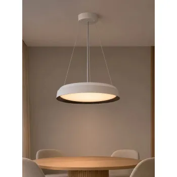 kelvo® VOLA KLV-101-0590 Κρεμαστό Φωτιστικό Οροφής LED 24W 2400lm 120° AC 220-240V IP20 Ρυθμιζόμενο Λευκό CCT με Διακόπτη στο Driver 2700K/4500K/6000K Triac Dimmable - Lumileds SMD Chip & ENEC/TÜV Driver - Μαύρο Ματ & Λευκό Ματ - Μ40 x Π40 x Υ7cm 