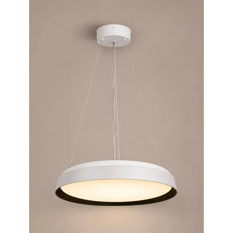 kelvo® VOLA KLV-101-0590 Κρεμαστό Φωτιστικό Οροφής LED 24W 2400lm 120° AC 220-240V IP20 Ρυθμιζόμενο Λευκό CCT με Διακόπτη στο Driver 2700K/4500K/6000K Triac Dimmable - Lumileds SMD Chip & ENEC/TÜV Driver - Μαύρο Ματ & Λευκό Ματ - Μ40 x Π40 x Υ7cm 