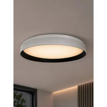 kelvo® VOLA KLV-101-0590-V2 Φωτιστικό Οροφής LED 24W 2400lm 120° AC 220-240V IP20 Ρυθμιζόμενο Λευκό CCT με Διακόπτη στο Driver 2700K/4500K/6000K Triac Dimmable - Lumileds SMD Chip & ENEC/TÜV Driver - Μαύρο Ματ & Λευκό Ματ - Μ38 x Π38 x Υ7cm - 5 Χρ