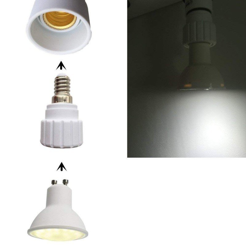 GLOBOSTAR® ADAPTOR 77796 Αντάπτορας/Μετατροπέας από Ντουί E14 σε GU10 IP20 - Μ3.5 x Π3.5 x Υ5cm