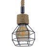 GLOBOSTAR® HELLET 01182 Vintage Κρεμαστό Φωτιστικό Οροφής με Ντουί 1 x E27 AC 220-240V IP20 - Μαύρο & Μπεζ - Μ16 x Π16 x Υ25cm
