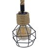 GLOBOSTAR® HELLET 01182 Vintage Κρεμαστό Φωτιστικό Οροφής με Ντουί 1 x E27 AC 220-240V IP20 - Μαύρο & Μπεζ - Μ16 x Π16 x Υ25cm