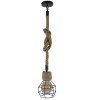 GLOBOSTAR® HELLET 01182 Vintage Κρεμαστό Φωτιστικό Οροφής με Ντουί 1 x E27 AC 220-240V IP20 - Μαύρο & Μπεζ - Μ16 x Π16 x Υ25cm