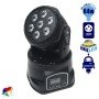 GLOBOSTAR® WASHAKI 51111 Επαγγελματική Κινούμενη Ρομποτική Κεφαλή Φωτισμού Moving Head WASH LED 84W (7 x 12W) RGBW 4in1 CREE LED Chips 25° Dimmable με DMX512 13 Καναλιών AC 220-240V IP20 - Μαύρο - Μ17.5 x Π18 x Υ24cm - 2 Χρόνια Εγγύηση