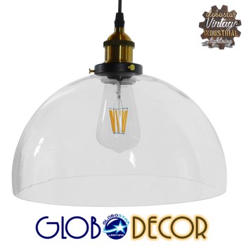 GLOBOSTAR® WICKHAM 01171 Vintage Κρεμαστό Φωτιστικό Οροφής με Ντουί 1 x E27 AC 220-240V IP20 - Πολύχρωμο - Μ30 x Π30 x Y25cm